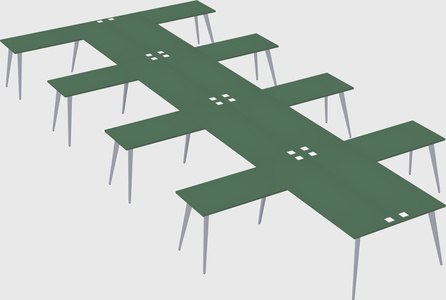 Shared l-shaped office desk system