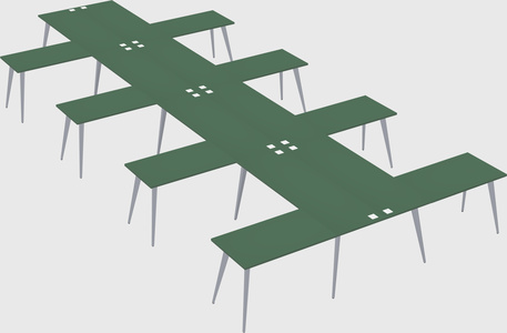Shared l-shaped office desk system