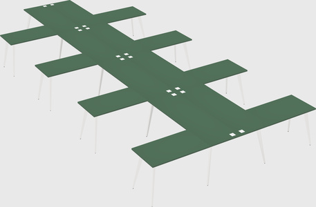 Shared l-shaped office desk system