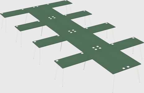 Shared l-shaped office desk system