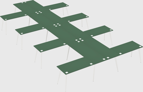 Shared l-shaped office desk system