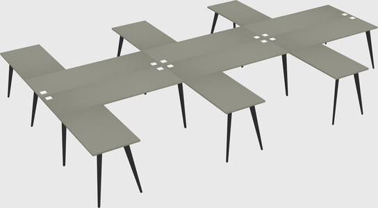 Shared l-shaped office desk system
