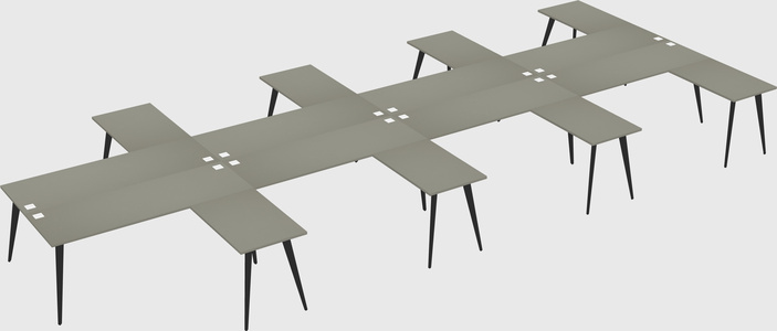 Shared l-shaped office desk system