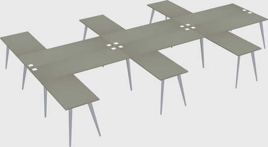 Shared l-shaped office desk system