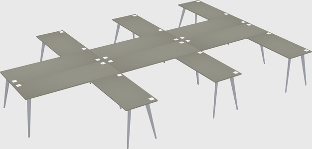 Shared l-shaped office desk system