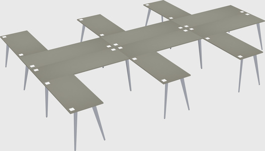 Shared l-shaped office desk system