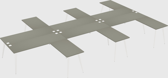 Shared l-shaped office desk system