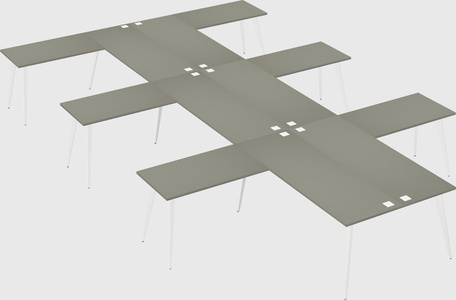 Shared l-shaped office desk system