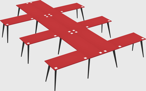Shared l-shaped office desk system