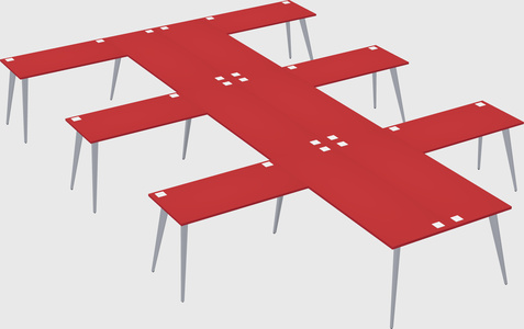 Shared l-shaped office desk system