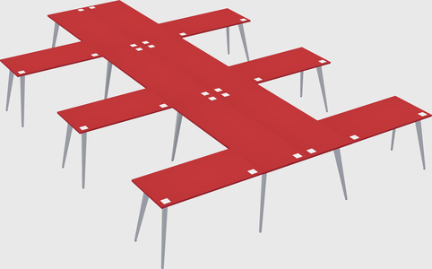 Shared l-shaped office desk system