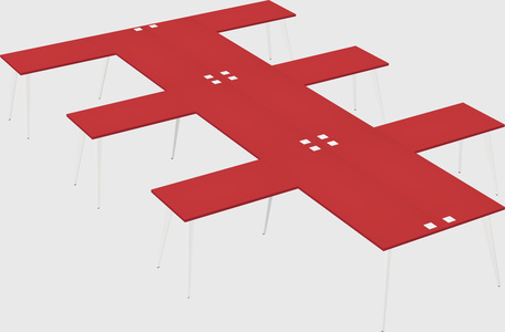 Shared l-shaped office desk system