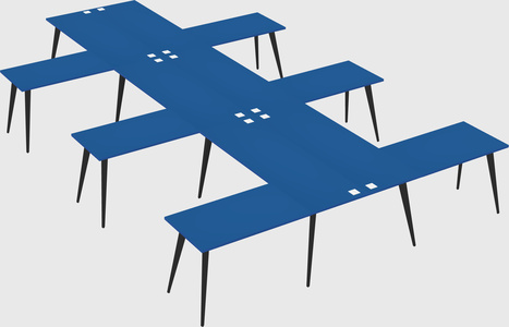 Shared l-shaped office desk system