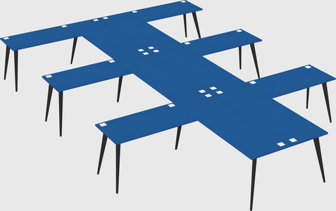 Shared l-shaped office desk system