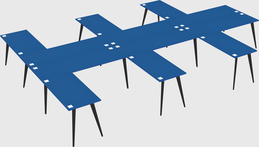 Shared l-shaped office desk system