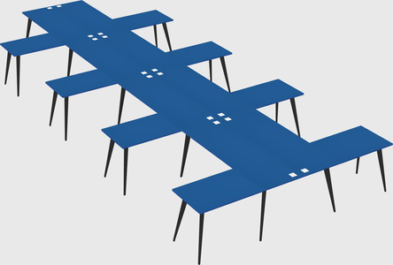 Shared l-shaped office desk system