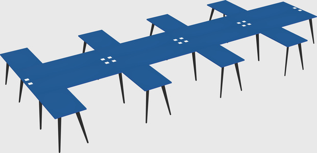 Shared l-shaped office desk system