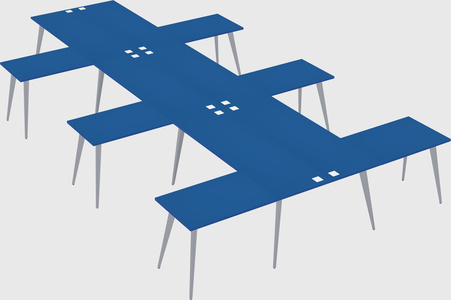 Shared l-shaped office desk system