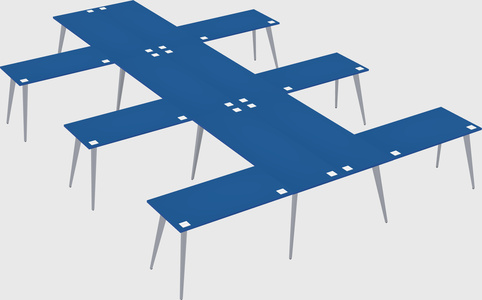 Shared l-shaped office desk system