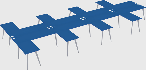 Shared l-shaped office desk system