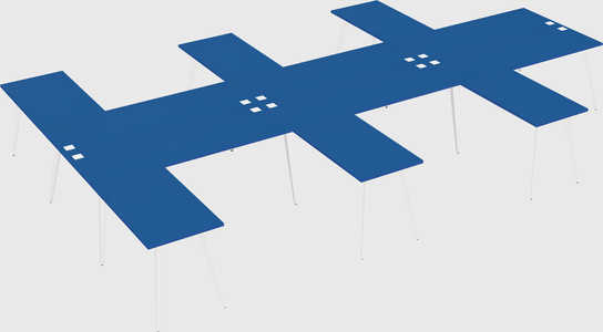 Shared l-shaped office desk system