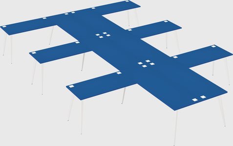 Shared l-shaped office desk system