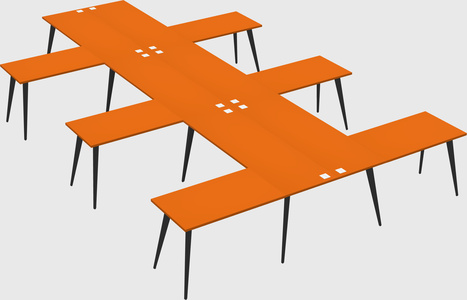 Shared l-shaped office desk system