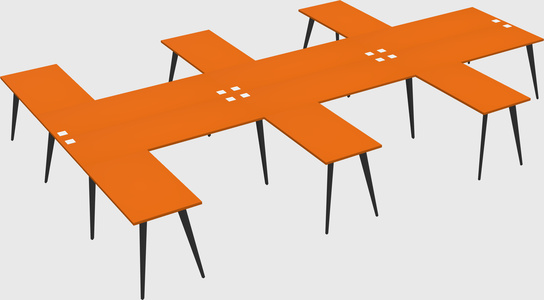 Shared l-shaped office desk system