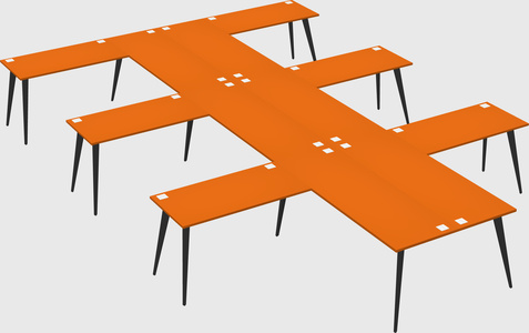 Shared l-shaped office desk system