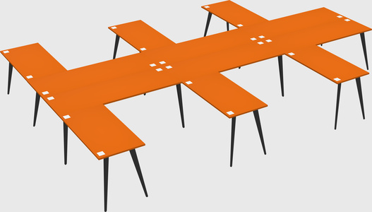Shared l-shaped office desk system