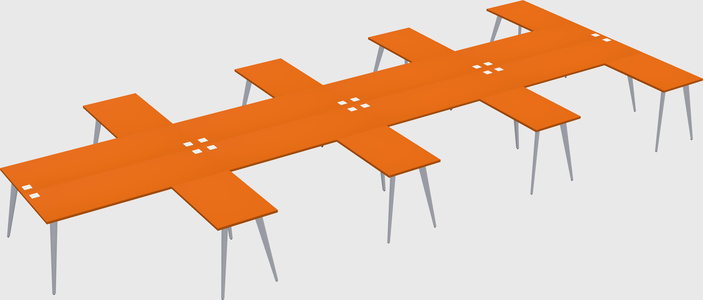 Shared l-shaped office desk system