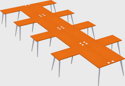 Shared l-shaped office desk system