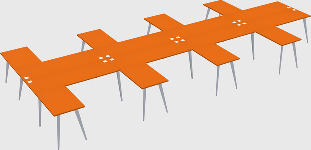 Shared l-shaped office desk system