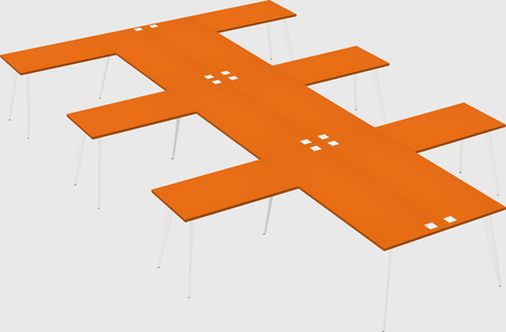 Shared l-shaped office desk system