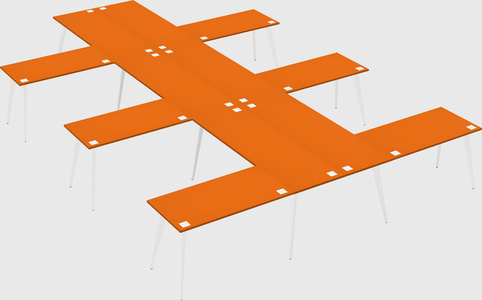 Shared l-shaped office desk system