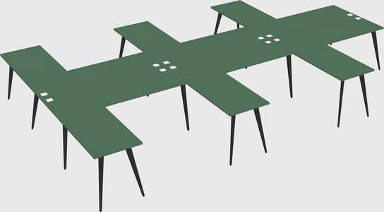 Shared l-shaped office desk system