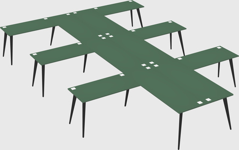 Shared l-shaped office desk system
