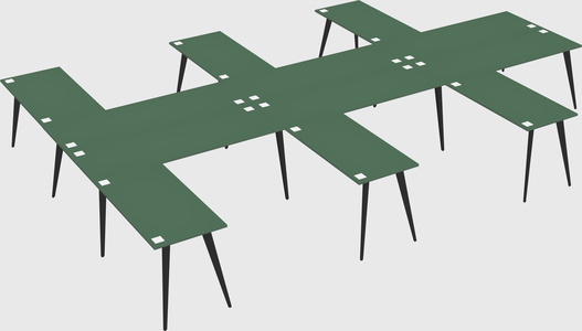 Shared l-shaped office desk system
