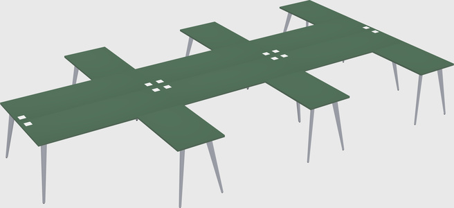 Shared l-shaped office desk system