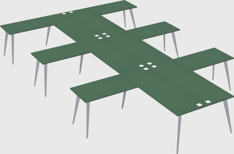 Shared l-shaped office desk system