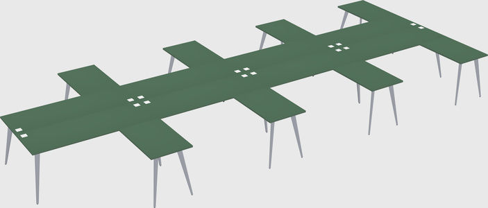Shared l-shaped office desk system