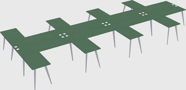 Shared l-shaped office desk system