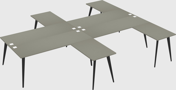 Shared l-shaped office desk system