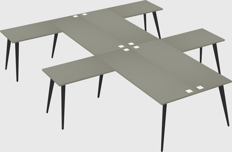 Shared l-shaped office desk system
