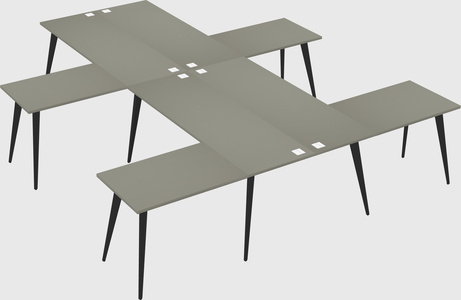 Shared l-shaped office desk system