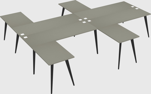 Shared l-shaped office desk system