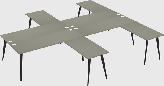 Shared l-shaped office desk system