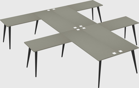 Shared l-shaped office desk system