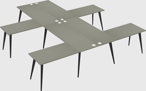 Shared l-shaped office desk system