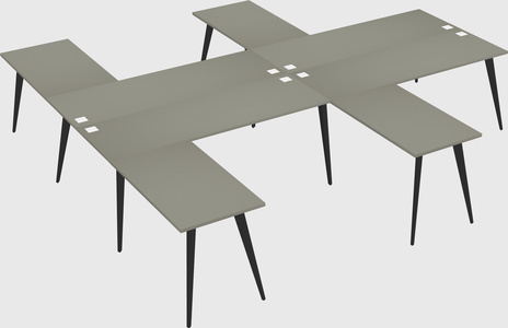 Shared l-shaped office desk system